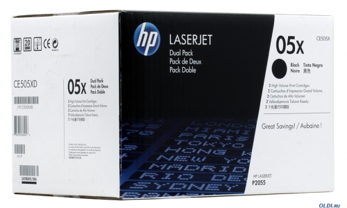 Оригинальный картридж HP CCE505XD (черный)  Двойная упаковка 2*6.5k